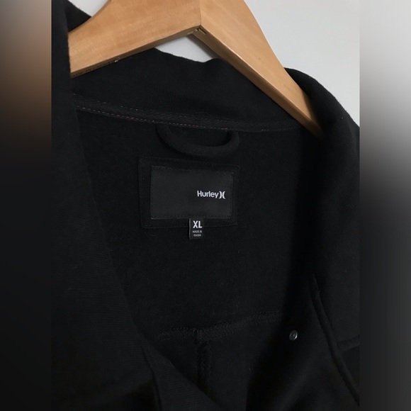 Hurley- Women Black Cotton Pea Coat - Picture 7 of 11